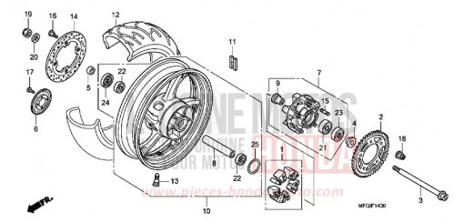 ROUE ARRIERE CB600FC de 2012